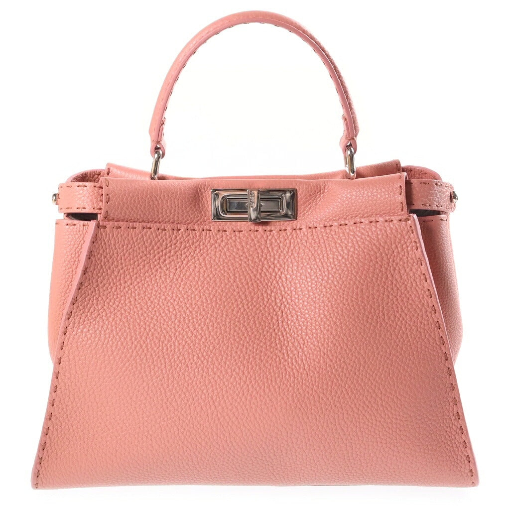 FENDI(フェンディ) ピーカブー セレリア ラージ ハンドバッグ 2wayショルダー オーダー品 レザー ピンク/グレー