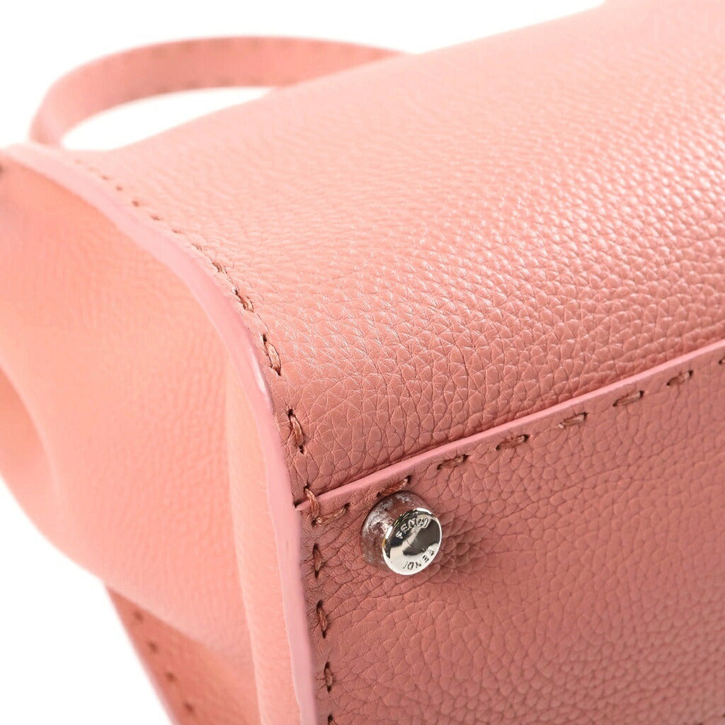 FENDI(フェンディ) ピーカブー セレリア ラージ ハンドバッグ 2wayショルダー オーダー品 レザー ピンク/グレー