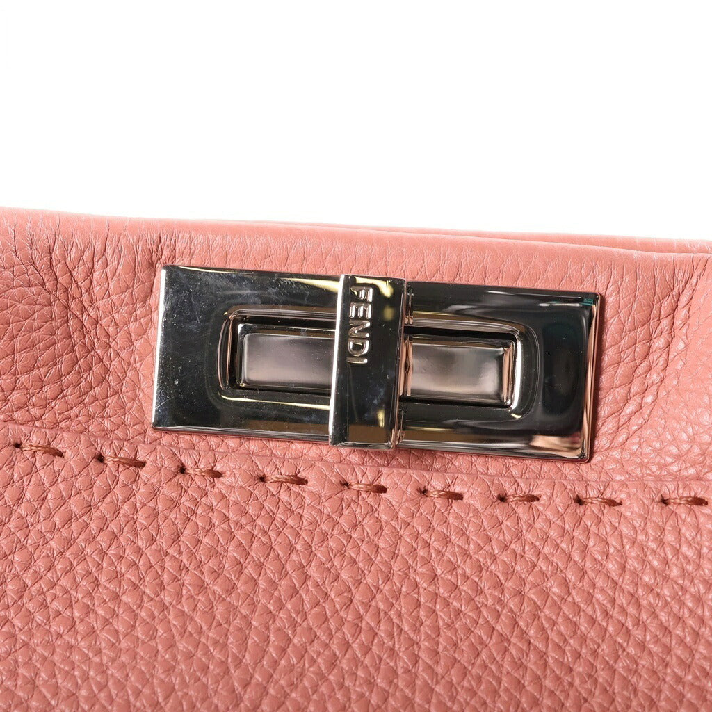 FENDI(フェンディ) ピーカブー セレリア ラージ ハンドバッグ 2wayショルダー オーダー品 レザー ピンク/グレー