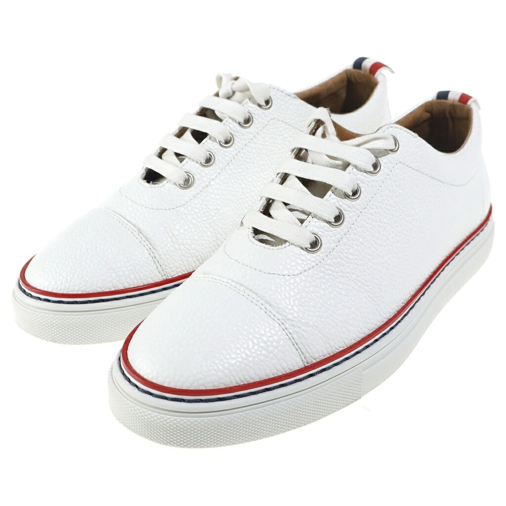 THOM BROWNE(トムブラウン) レザーローカットスニーカー ホワイト