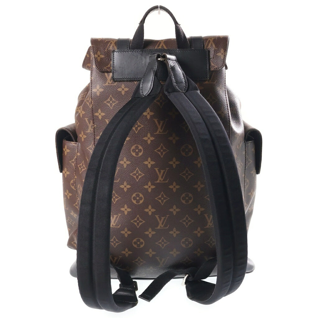 LOUIS VUITTON(ルイヴィトン) モノグラムマカサー クリストファーMM リュックサック バックパック ブラウン×ブラック レザー×PVC M43735 ゴールド金具