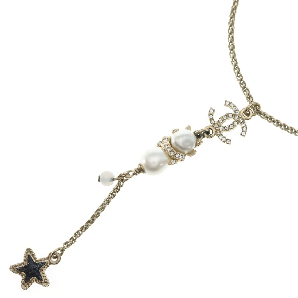 CHANEL(シャネル) ココマーク スター パール ラインストーン ネックレス GP ゴールド A20S