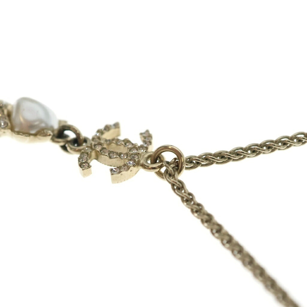 CHANEL(シャネル) ココマーク スター パール ラインストーン ネックレス GP ゴールド A20S