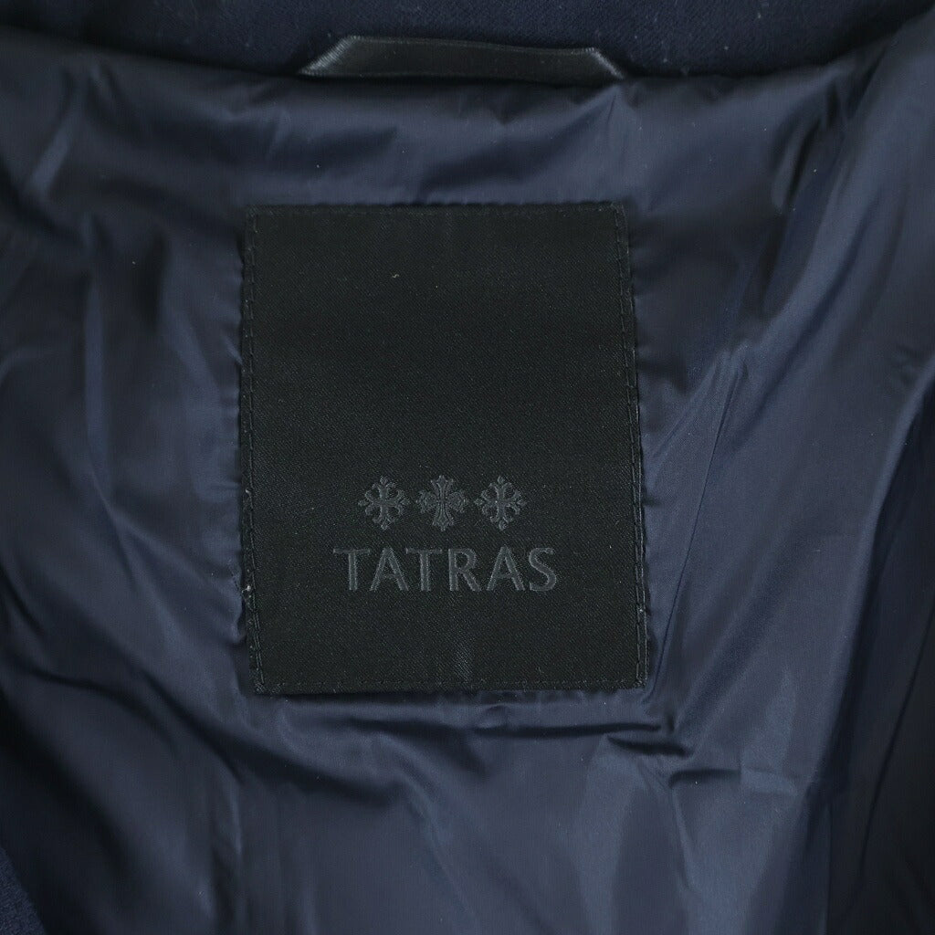 TATRAS(タトラス) ラヴィアナ ウール ファーフーデッド ジップアップ ダウン ロングジャケット コート ネイビー LTA19A4571