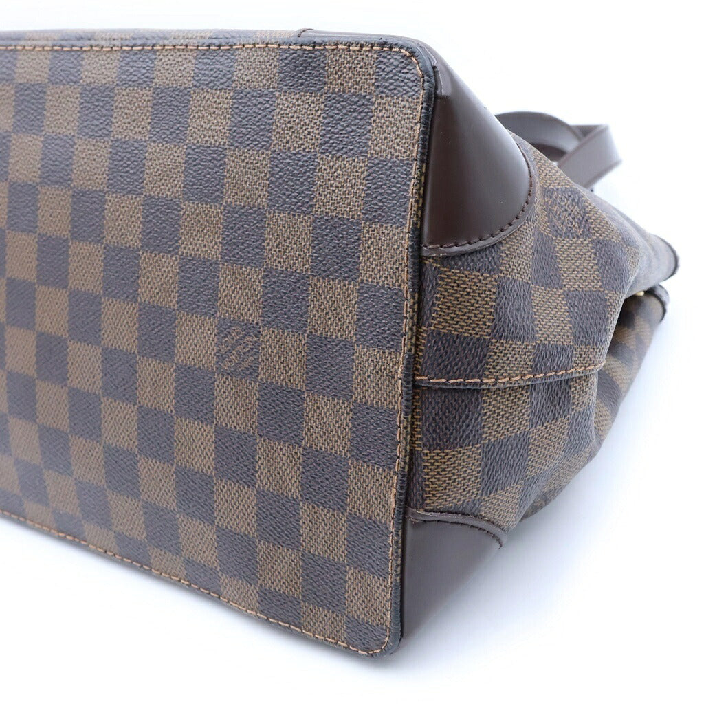 LOUIS VUITTON(ルイヴィトン) ダミエ ハムステッドPM ハンドバッグ トートバッグ ブラウン レザー×PVC N51205 ゴールド金具
