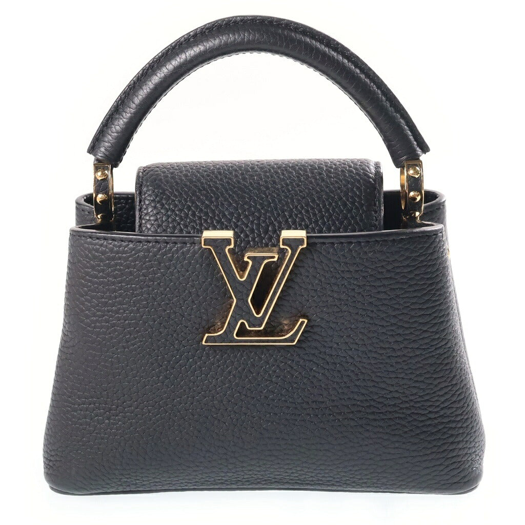 LOUIS VUITTON(ルイヴィトン) カプシーヌ ミニ MINI トリヨン カーフレザー 2WAY ハンド ショルダーバッグ ゴールド/シルバー金具 ブラック M27308 RFID