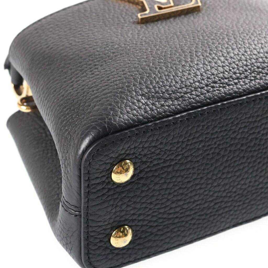 LOUIS VUITTON(ルイヴィトン) カプシーヌ ミニ MINI トリヨン カーフレザー 2WAY ハンド ショルダーバッグ ゴールド/シルバー金具 ブラック M27308 RFID