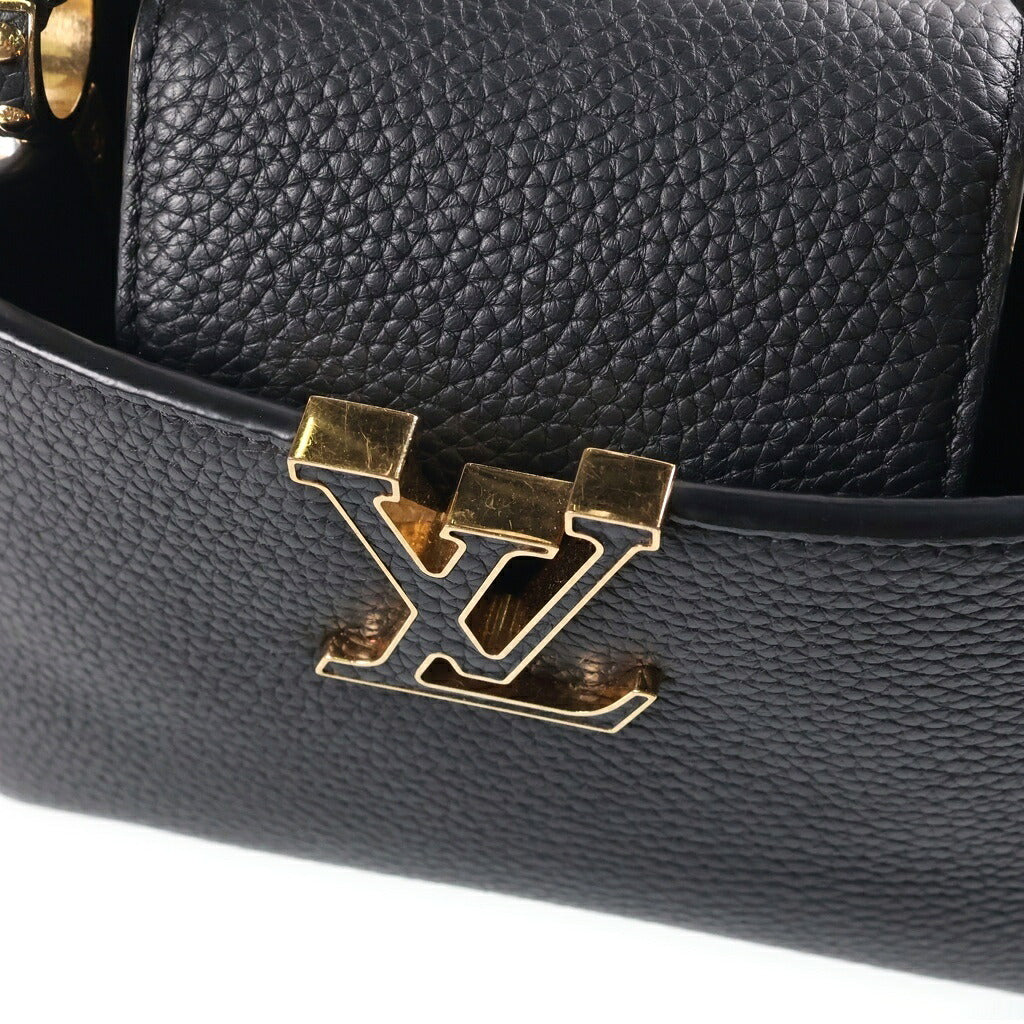 LOUIS VUITTON(ルイヴィトン) カプシーヌ ミニ MINI トリヨン カーフレザー 2WAY ハンド ショルダーバッグ ゴールド/シルバー金具 ブラック M27308 RFID