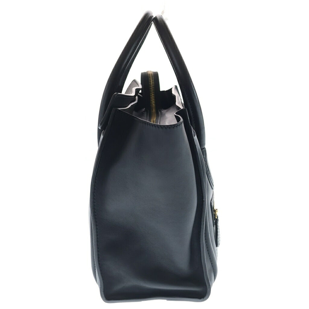 CELINE(セリーヌ) ラゲージ マイクロ ハンドバッグ ブラック レザー ゴールド金具
