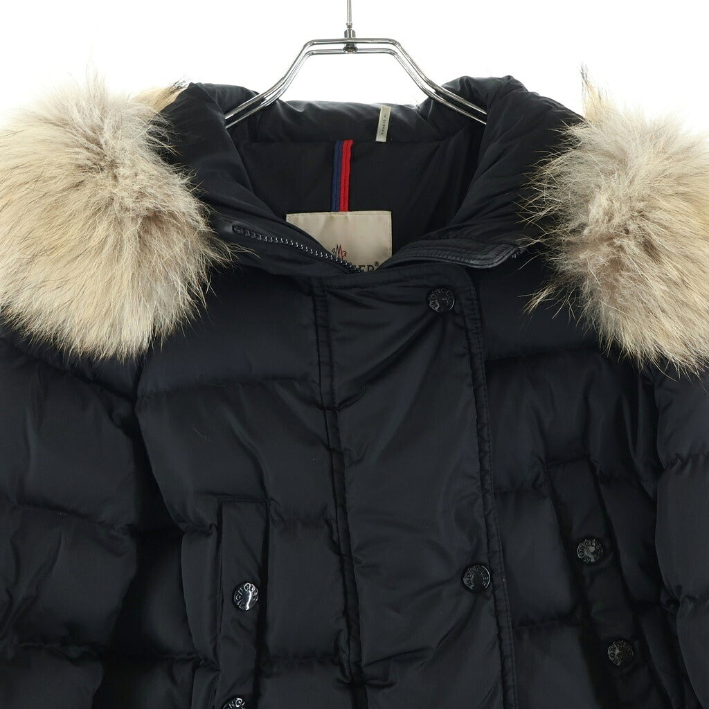 MONCLER(モンクレール) 21AW CLIO ファーフーデッド ジップアップ ダウンジャケット ブラック レディース D20934687725