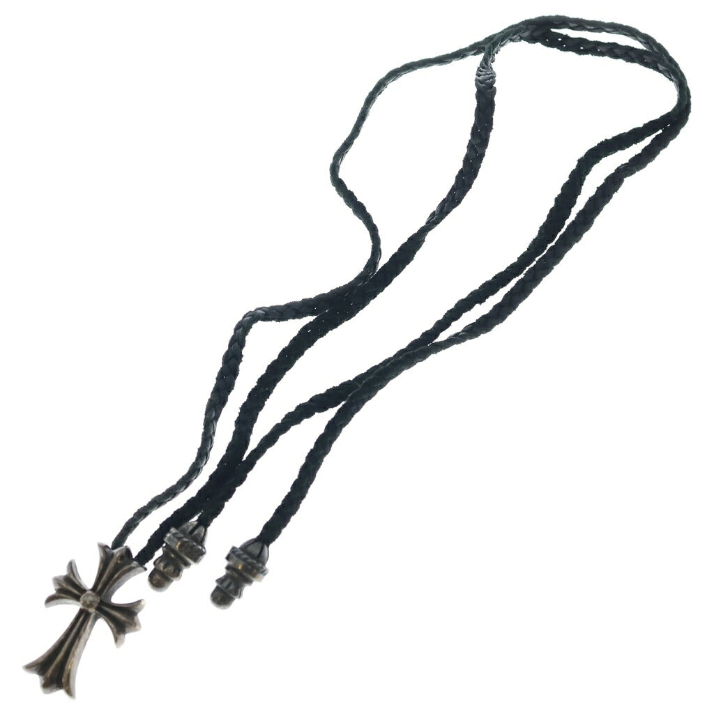CHROME HEARTS(クロムハーツ) CH CRS SML CL スモールCHクロス レザーブレイド ネックレス シルバー/ブラック BCA217