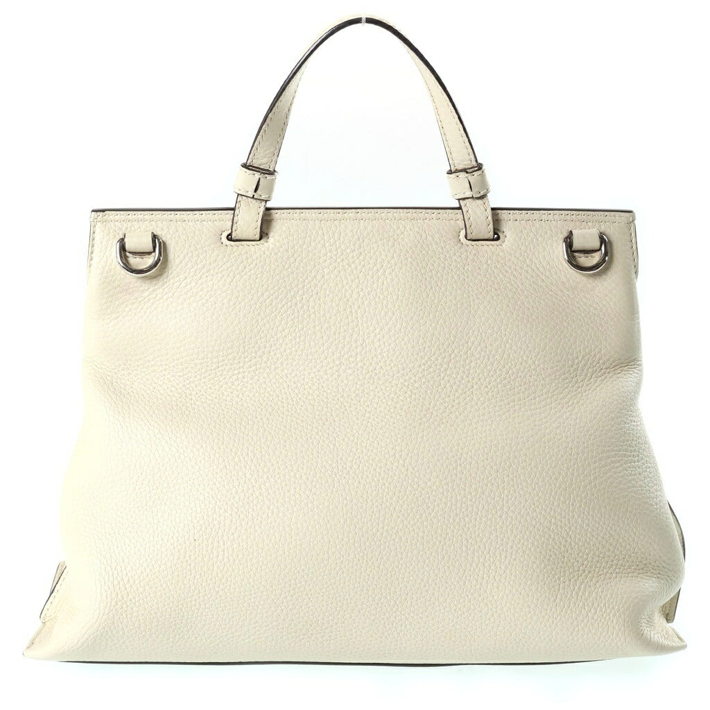 GUCCI(グッチ) バンブー デイリー ミディアム 2WAYハンドバッグ ショルダーバッグ ホワイト レザー 392013 シルバー金具