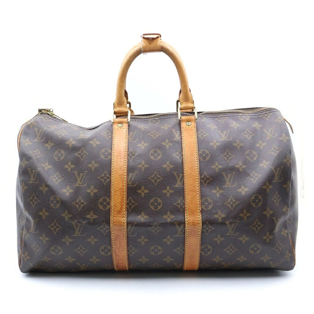 LOUIS VUITTON(ルイヴィトン) モノグラム キーポル45 ハンドバッグ ボストンバッグ トラベルバッグ ブラウン レザー×PVC M41428 ゴールド金具