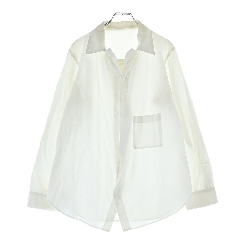 YOHJIYAMAMOTO(ヨウジヤマモト) デザインシャツ ブラウス 長袖 コットン ホワイト FB-B08-026