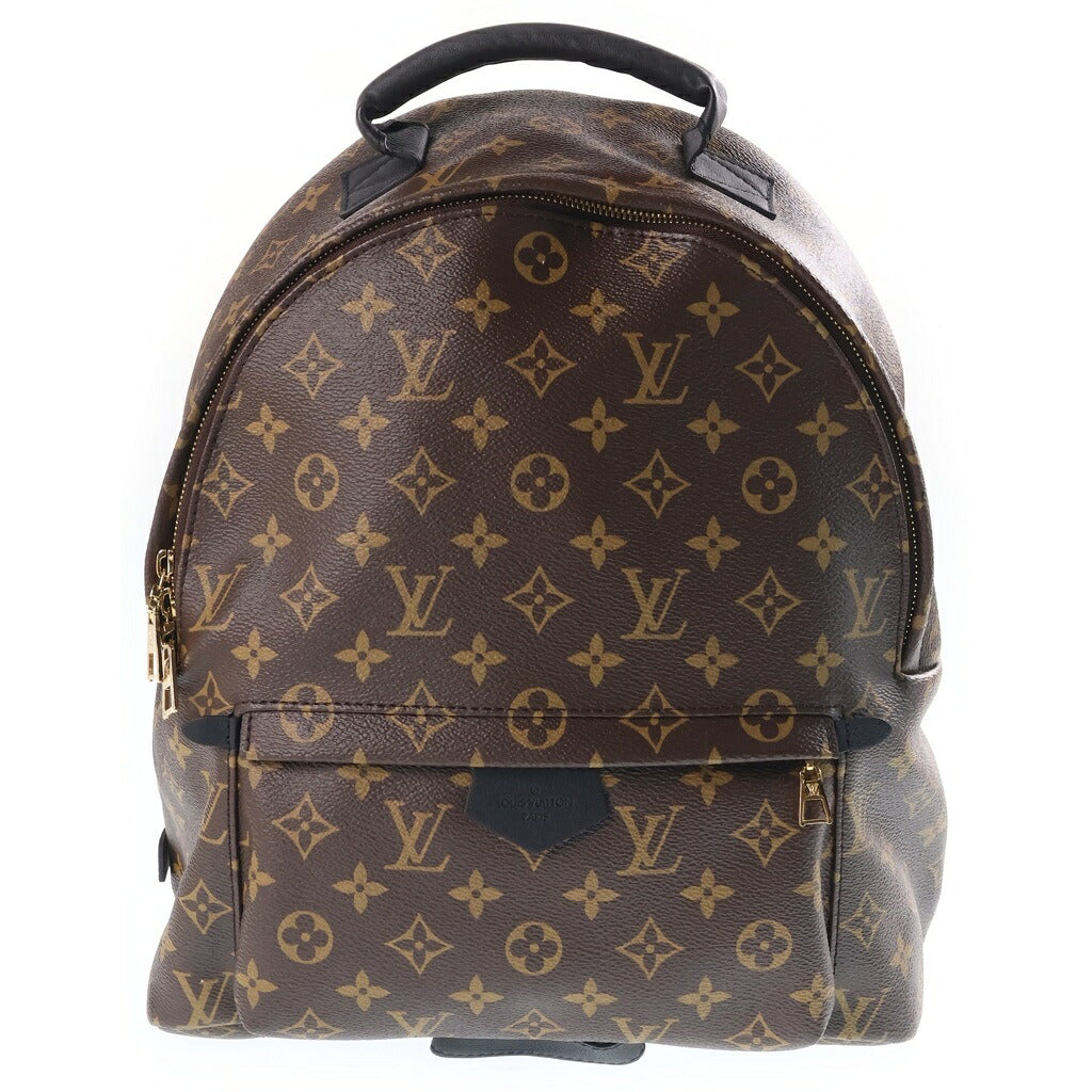 LOUIS VUITTON(ルイヴィトン) モノグラム パームスプリングスMM リュックサック バックパック ブラック×ブラウン レザー×PVC M41561 ゴールド金具
