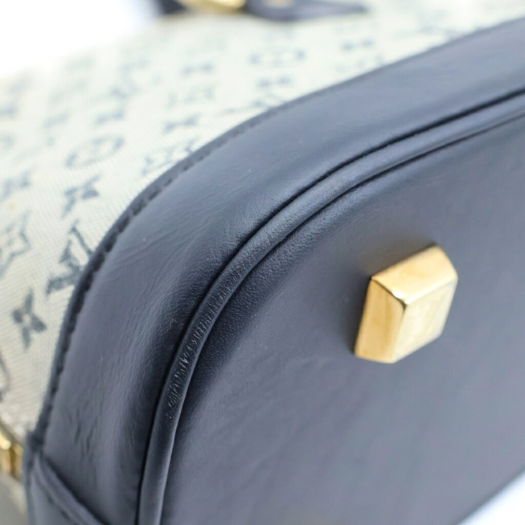 LOUIS VUITTON(ルイヴィトン) モノグラム ミニ アルマ ロン ハンドバッグ ブラック×ベージュ レザー×キャンバス M92205 ゴールド金具