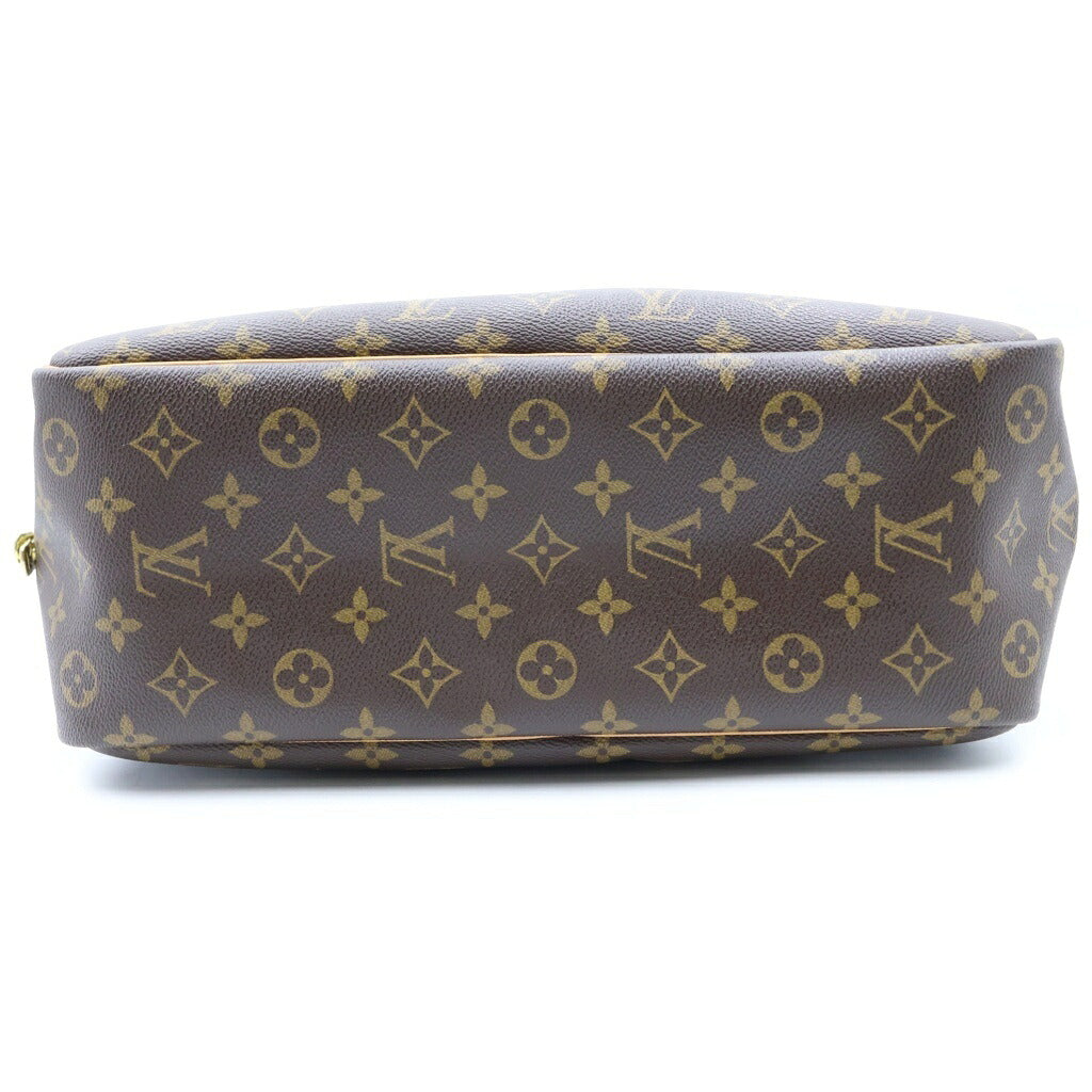 LOUIS VUITTON(ルイヴィトン) モノグラム ドーヴィル ハンドバッグ ブラウン レザー×PVC M47270 ゴールド金具