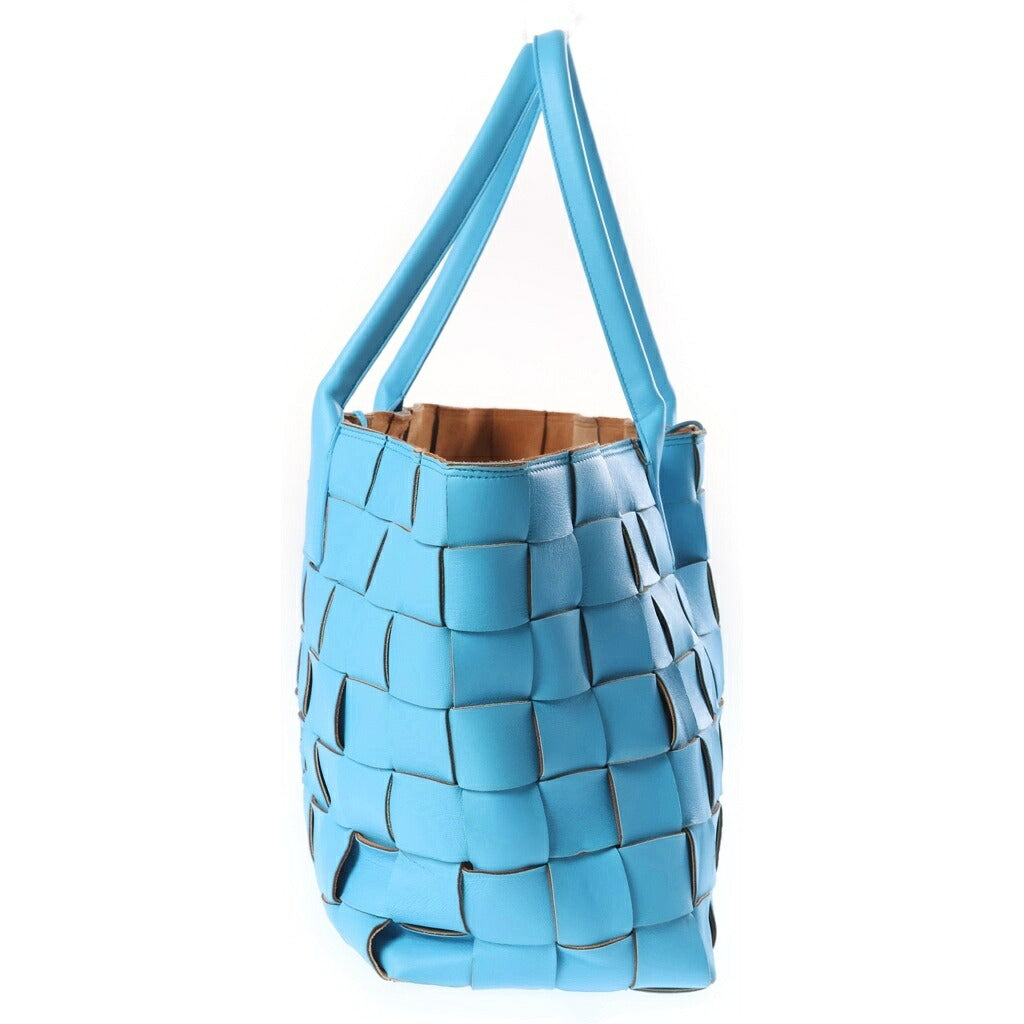 BOTTEGA VENETA(ボッテガヴェネタ) イントレチャート トートバッグ ハンドバッグ ライトブルー レザー