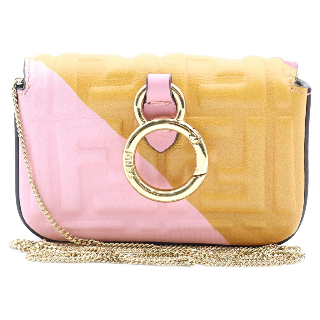 FENDI(フェンディ) ナノバゲット チェーンショルダーバッグ ミニバッグ 小物入れ マルチカラー 7AR844 ゴールド金具