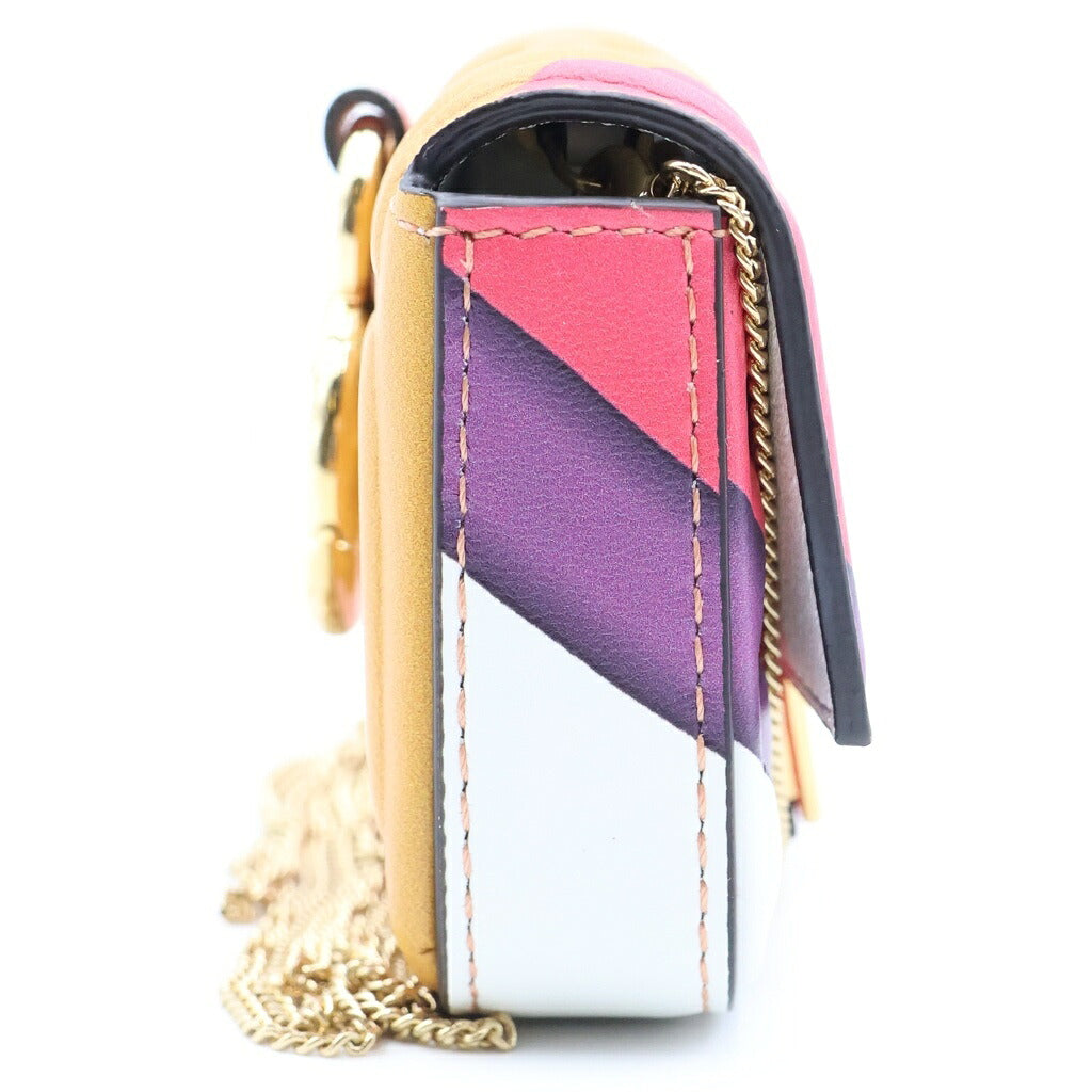 FENDI(フェンディ) ナノバゲット チェーンショルダーバッグ ミニバッグ 小物入れ マルチカラー 7AR844 ゴールド金具
