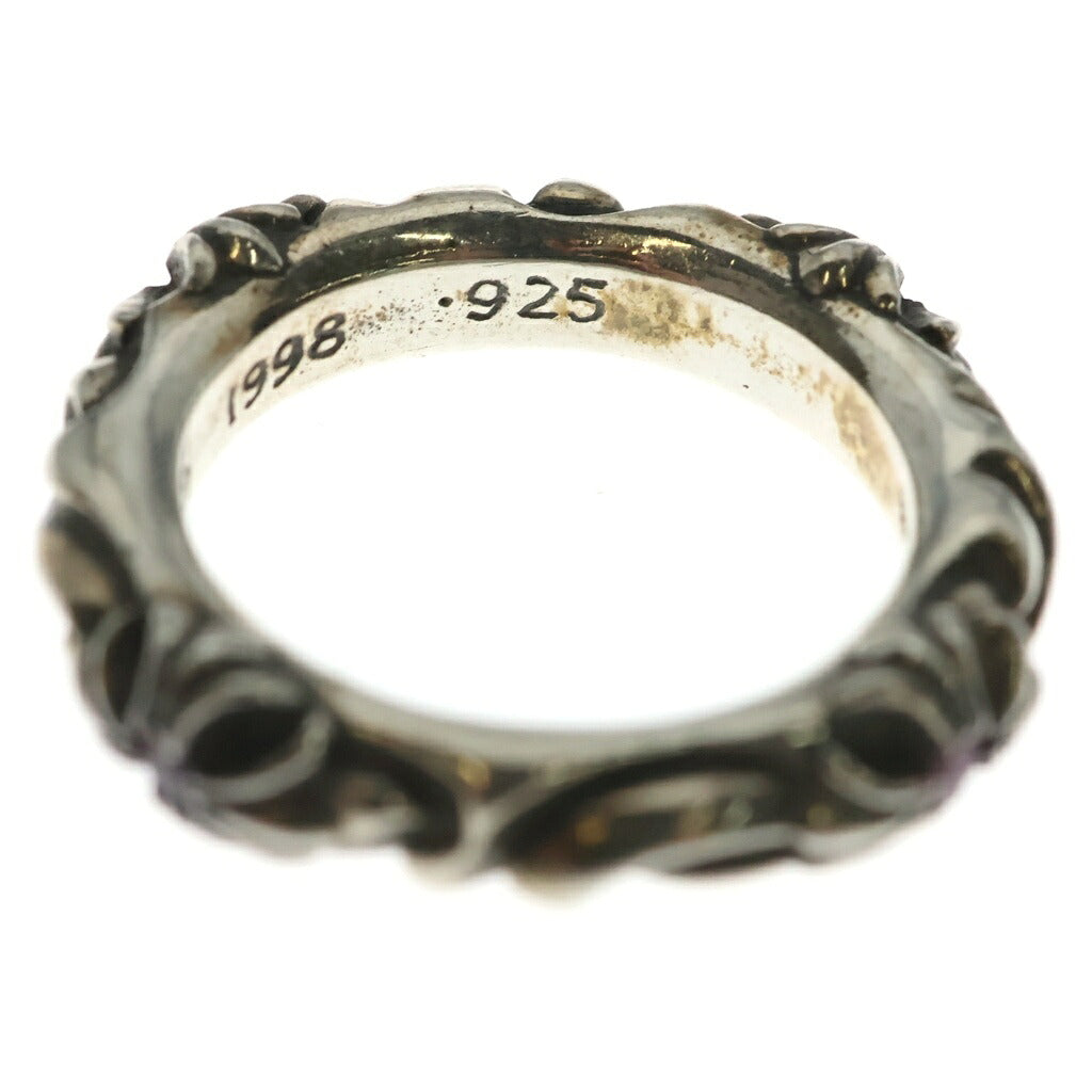 CHROME HEARTS(クロムハーツ) CROSS BAND P/SAP クロスバンド ピンクサファイア リング シルバー