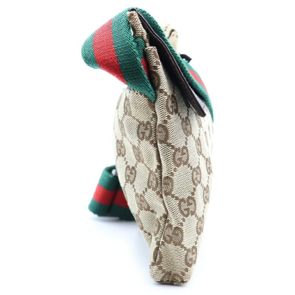 GUCCI(グッチ) GGキャンバス ウエストバッグ ショルダーバッグ ベージュ ブラウン キャンバス×レザー 28566 シルバー金具