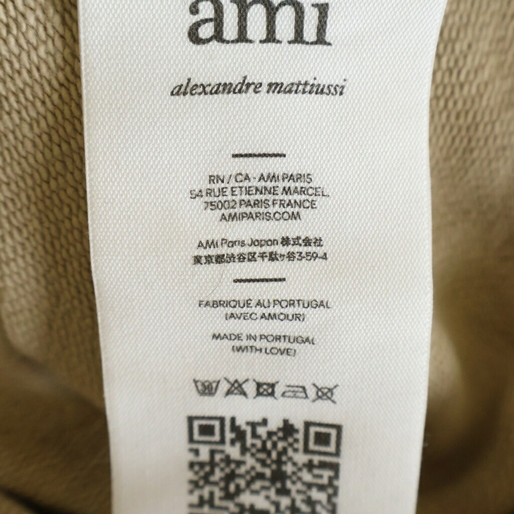 ami paris(アミパリス) ロゴ パーカー ハート刺繍 フーディ プルオーバー 長袖 コットン ベージュ