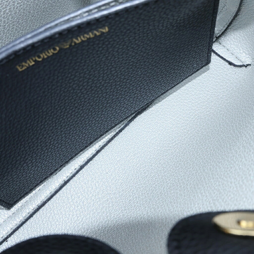 EMPORIO ARMANI(エンポリオアルマーニ) MyEA ショルダーバッグ ハンドバッグ 2way レザー ブラック EW000382 AF12103