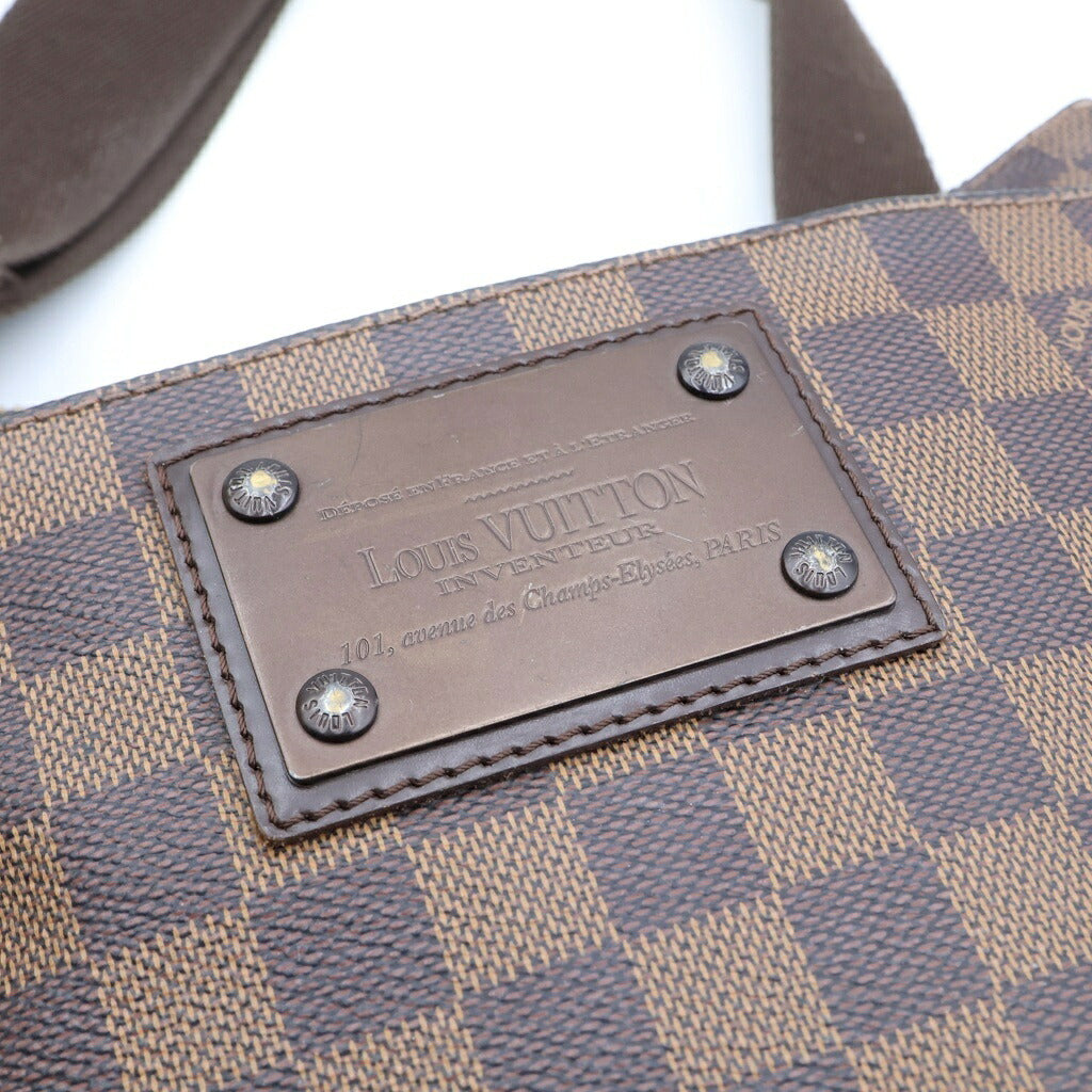 LOUIS VUITTON(ルイヴィトン) ダミエ ポシェット・プラット・ブルックリン ショルダーバッグ ブラウン PVC N41100 ブラウン金具