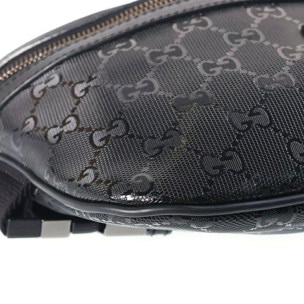 GUCCI(グッチ) GGインプリメ ベルトバッグ メッセンジャーバッグ ウエストポーチ PVCレザー ブラック 233269