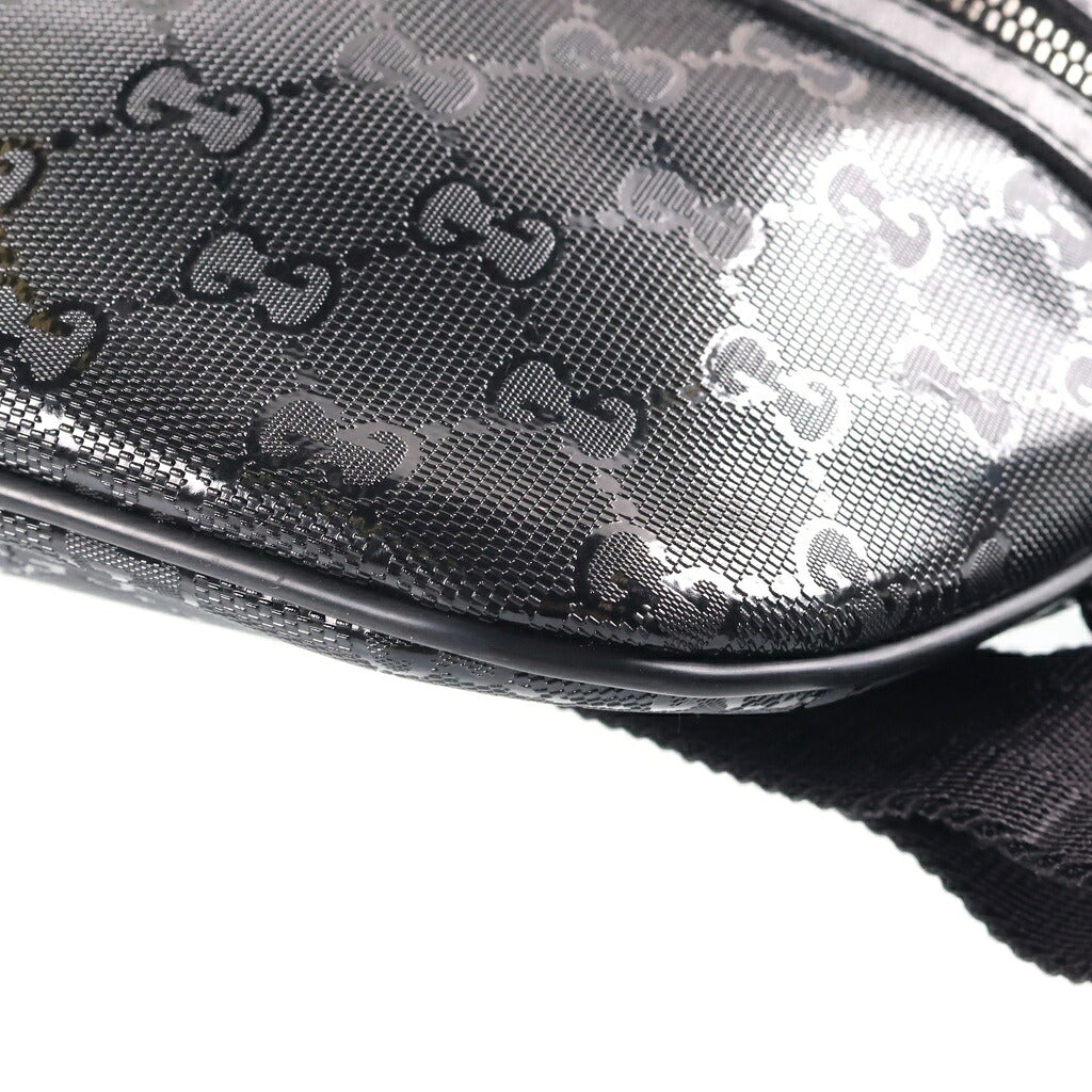 GUCCI(グッチ) GGインプリメ ベルトバッグ メッセンジャーバッグ ウエストポーチ PVCレザー ブラック 233269