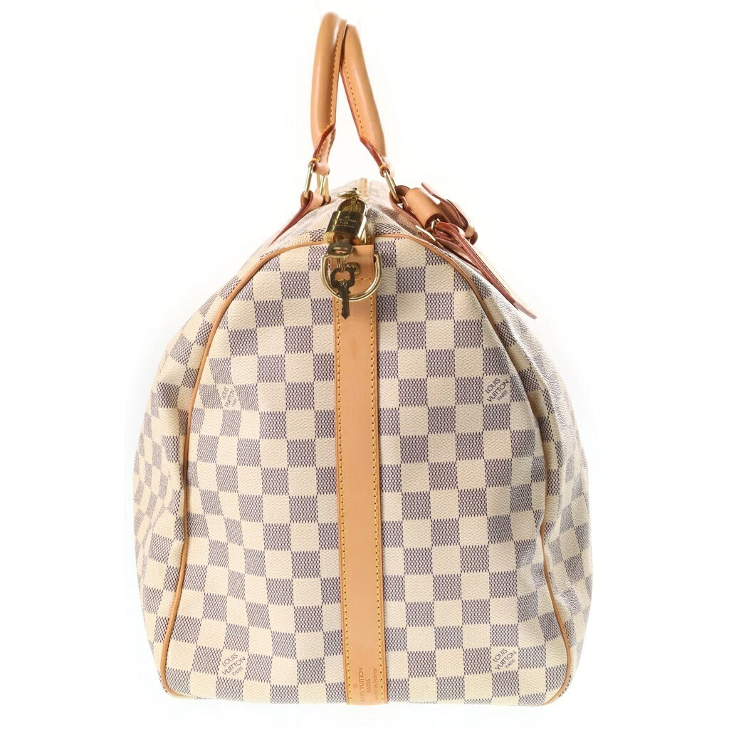 LOUIS VUITTON(ルイヴィトン) ダミエアズール キーポルバンドリエール55 トラベルバッグ ボストンバッグ ハンドバッグ ショルダーバッグ アイボリー レザー×PVC N41429 ゴールド金具