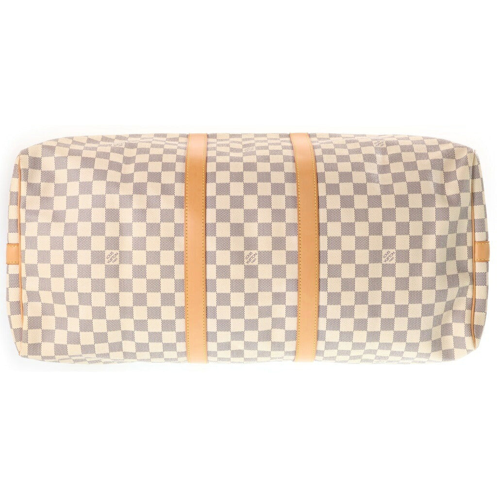 LOUIS VUITTON(ルイヴィトン) ダミエアズール キーポルバンドリエール55 トラベルバッグ ボストンバッグ ハンドバッグ ショルダーバッグ アイボリー レザー×PVC N41429 ゴールド金具
