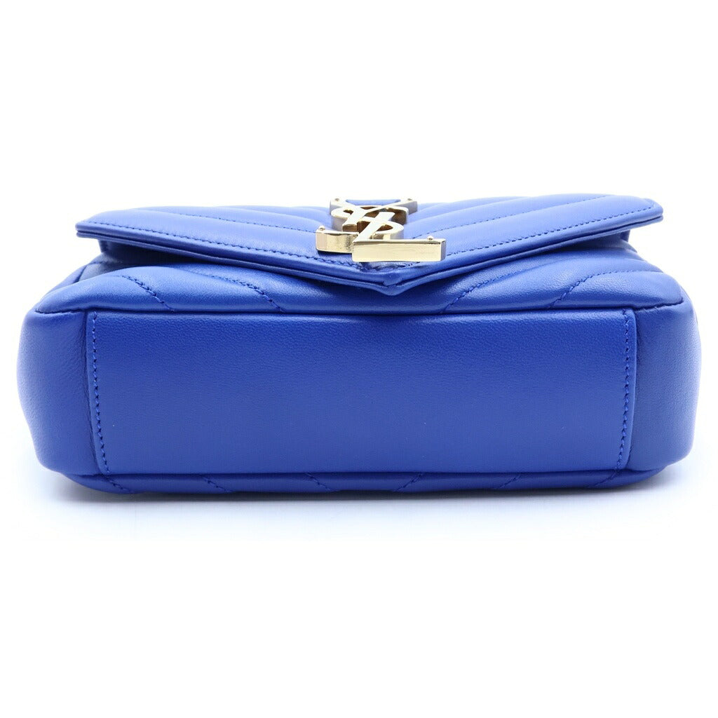 YVES SAINT LAURENT(イヴサンローラン) ベイビーチャイ チェーンショルダーバッグ ハンドバッグ ブルー レザー 399280