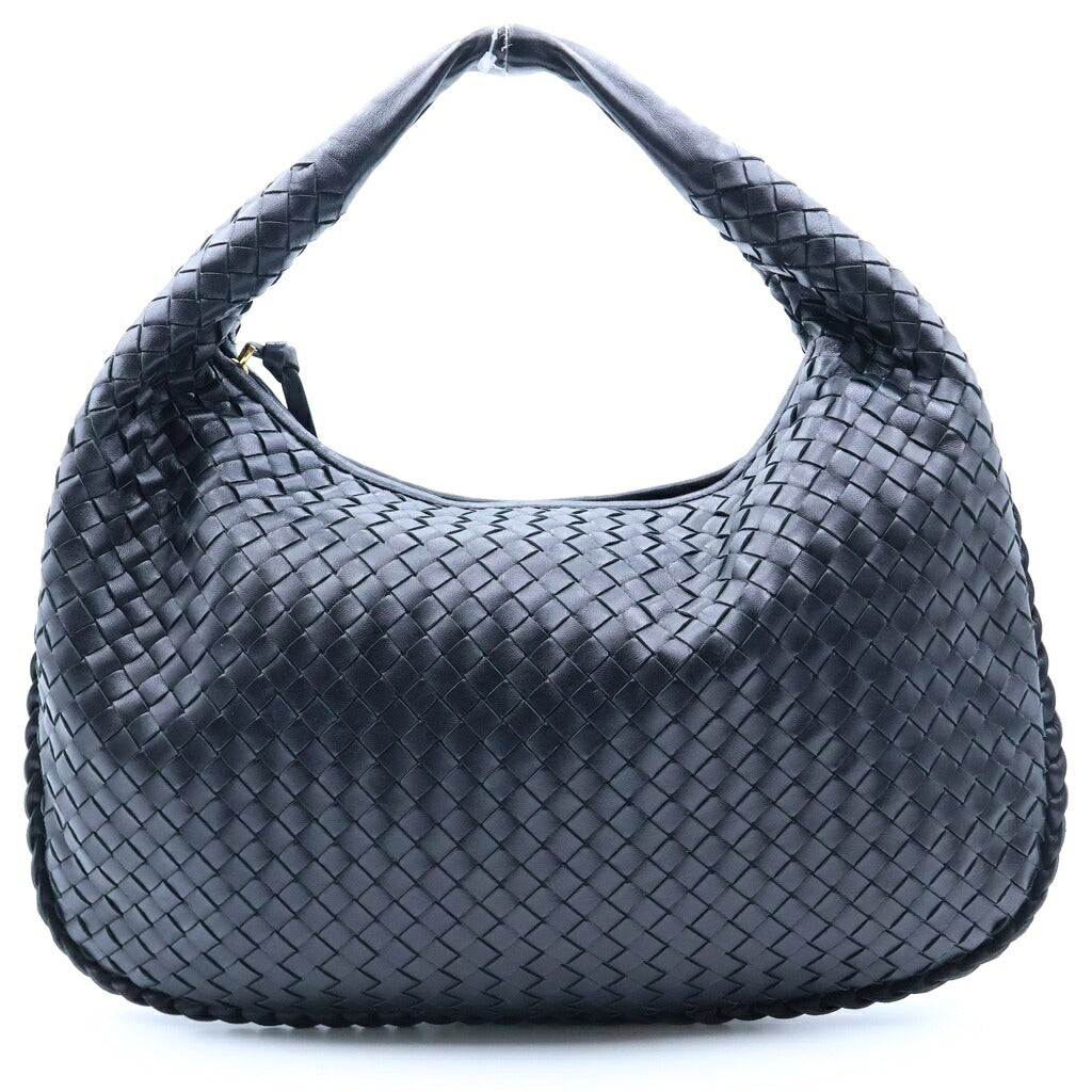 BOTTEGA VENETA(ボッテガヴェネタ) イントレチャート ホーボー ハンドバッグ ワンショルダーバッグ ブラック レザー 232499