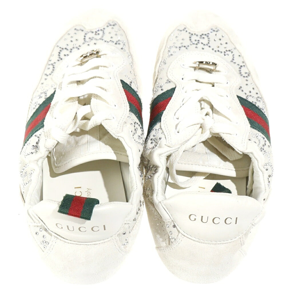 GUCCI(グッチ) シフト GG クリスタル スニーカー スリッポン ホワイト
