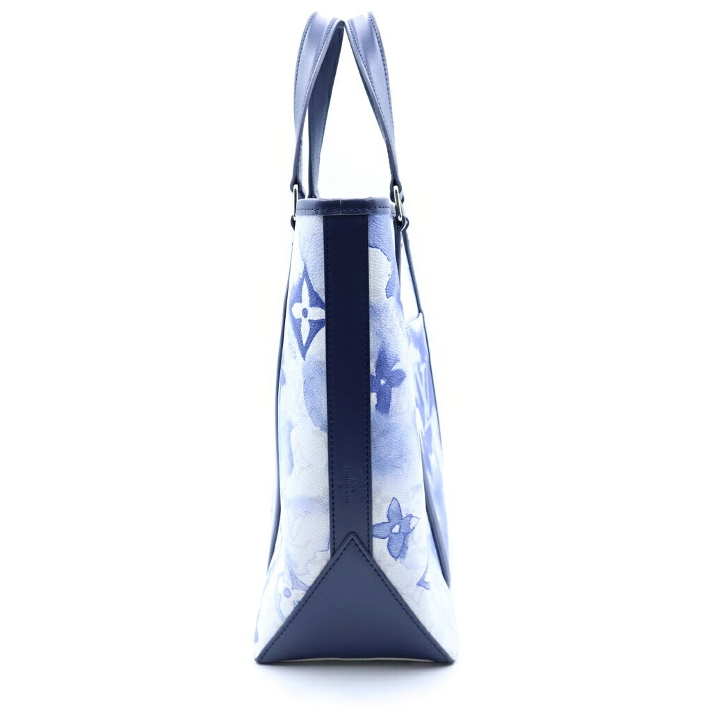 LOUIS VUITTON(ルイヴィトン) モノグラム・ウォーターカラー ウィークエンドトートPM ハンドバッグ トートバッグ ショルダーバッグ ブルー×ホワイト レザー×PVC M45756 シルバー金具