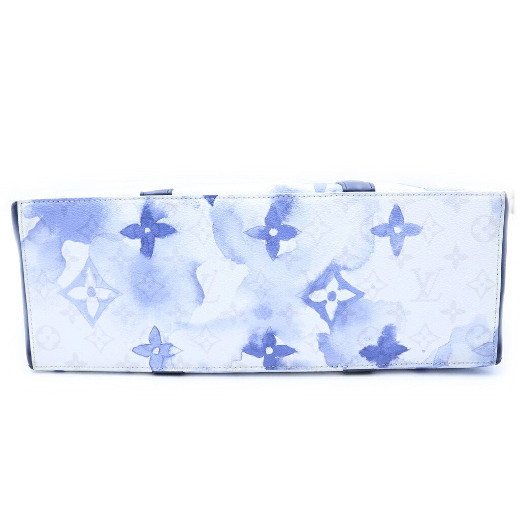 LOUIS VUITTON(ルイヴィトン) モノグラム・ウォーターカラー ウィークエンドトートPM ハンドバッグ トートバッグ ショルダーバッグ ブルー×ホワイト レザー×PVC M45756 シルバー金具