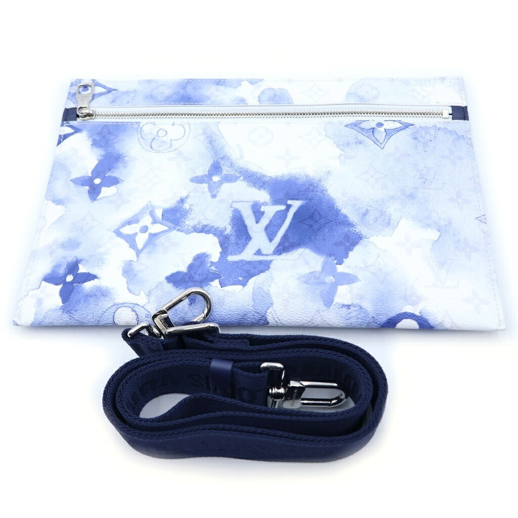 LOUIS VUITTON(ルイヴィトン) モノグラム・ウォーターカラー ウィークエンドトートPM ハンドバッグ トートバッグ ショルダーバッグ ブルー×ホワイト レザー×PVC M45756 シルバー金具