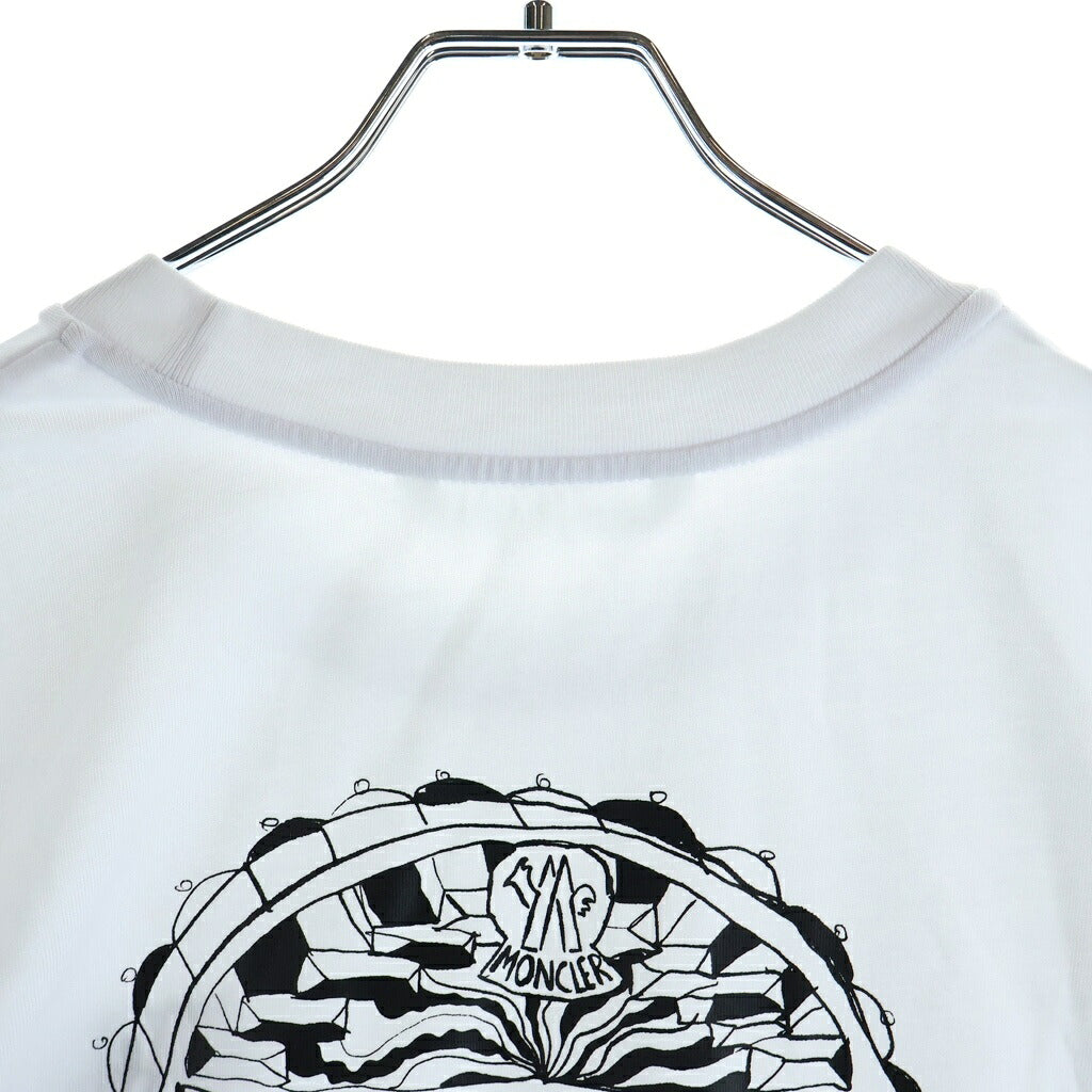 MONCLER(モンクレール) ロゴプリント 半袖カットソー Tシャツ コットン ホワイト L10918C00036