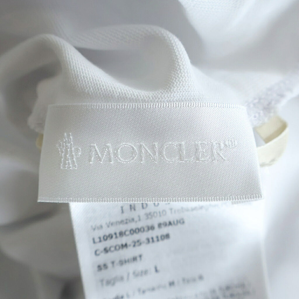MONCLER(モンクレール) ロゴプリント 半袖カットソー Tシャツ コットン ホワイト L10918C00036