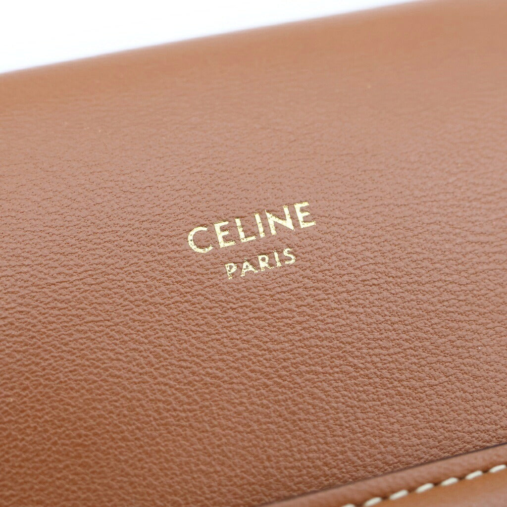 CELINE(セリーヌ) トリオンフ フォンポーチ ショルダーバッグ ブラウン×ホワイト PVC×レザー 10G332CQD.01TA