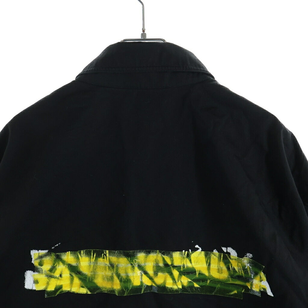 BALENCIAGA(バレンシアガ) バックテーピング ロゴプリント コットン 半袖シャツ ブラック 873355