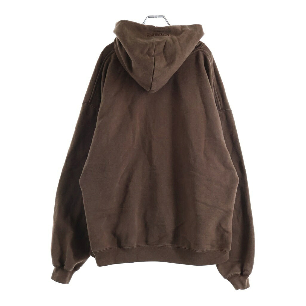 VETEMENTS(ヴェトモン) スウィート ロゴプリント プルオーバースウェットパーカー フーディー ブラウン UA53HD320C