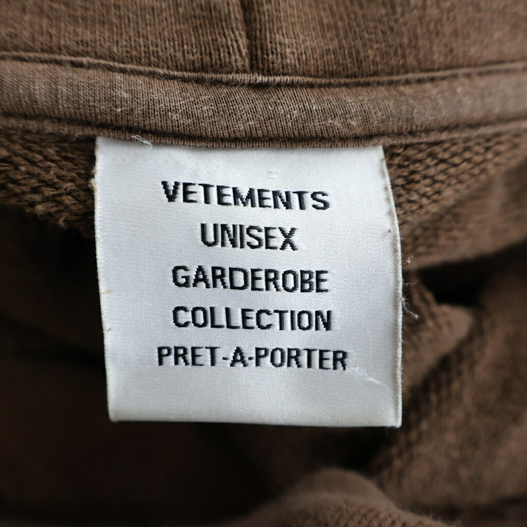 VETEMENTS(ヴェトモン) スウィート ロゴプリント プルオーバースウェットパーカー フーディー ブラウン UA53HD320C