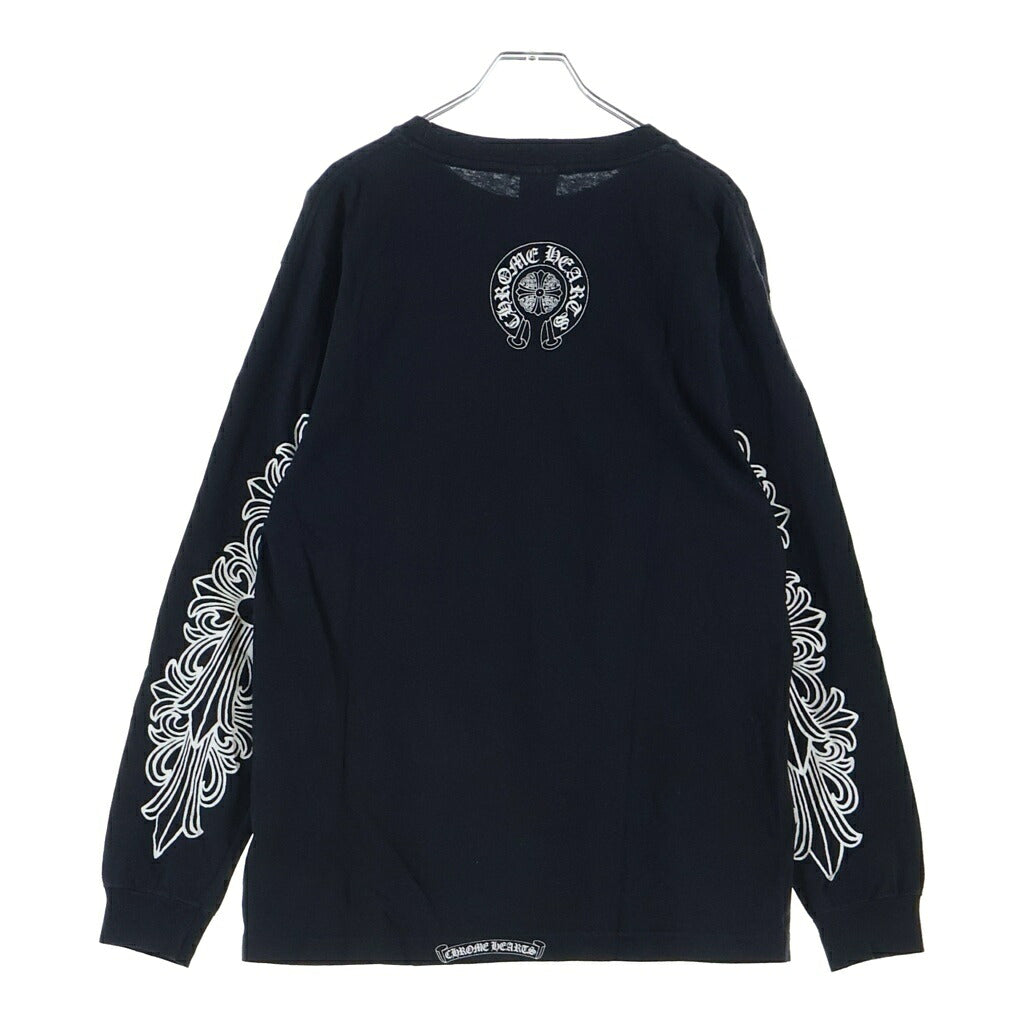 CHROME HEARTS(クロムハーツ) ヴァインダガー フローラルクロス ロングスリーブ 長袖Tシャツ カットソー ブラック
