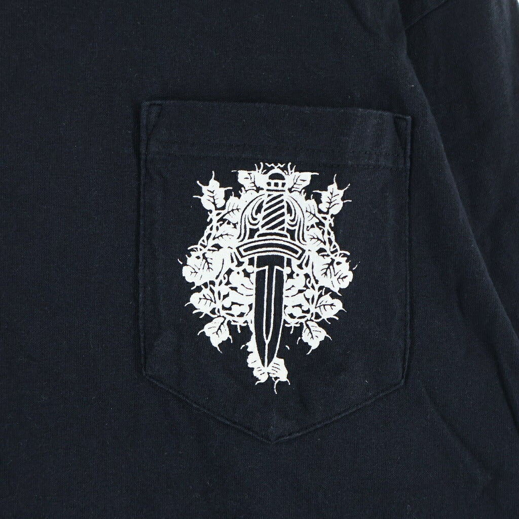 CHROME HEARTS(クロムハーツ) ヴァインダガー フローラルクロス ロングスリーブ 長袖Tシャツ カットソー ブラック