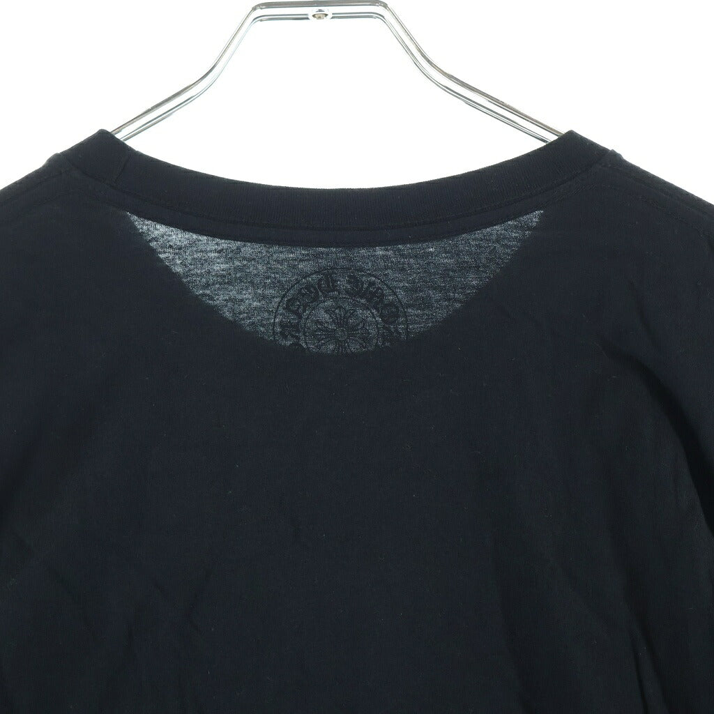 CHROME HEARTS(クロムハーツ) ホースシュー フローラルクロス プリント ロングスリーブ 長袖 ポケット Tシャツ カットソー ブラック/ピンク