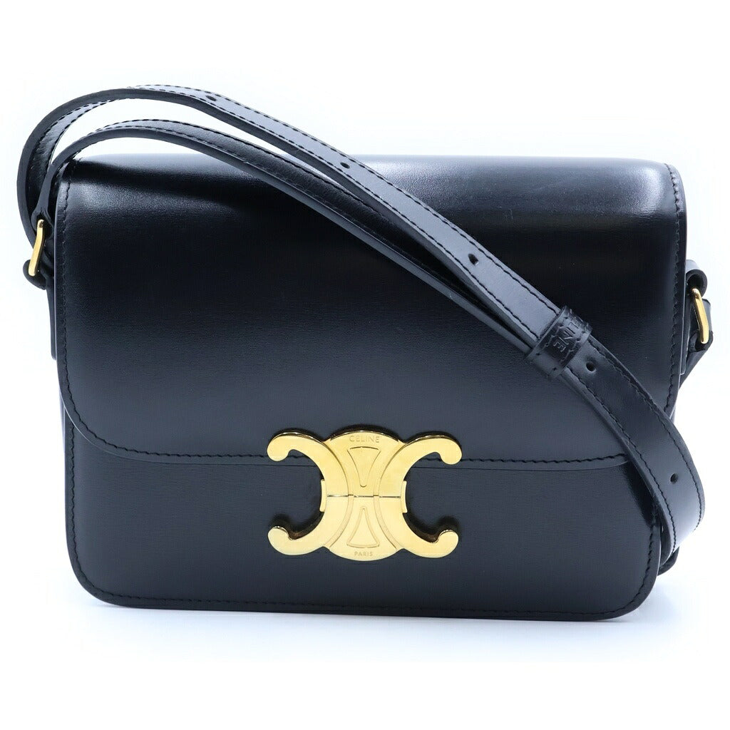 CELINE(セリーヌ) ティーントリオンフ ショルダーバッグ ブラック カーフ