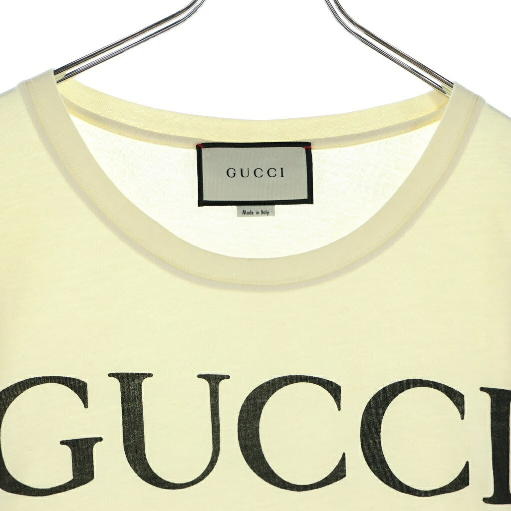 GUCCI(グッチ) インターロッキングG ロゴプリント 半袖Tシャツ カットソー アイボリー 493117